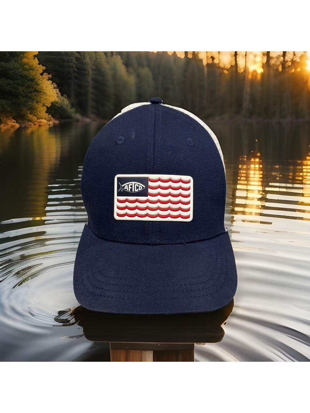 American Fishing Tackle Company AFTCO Fly Rod & Reel Lures Baircast Baseball Cap